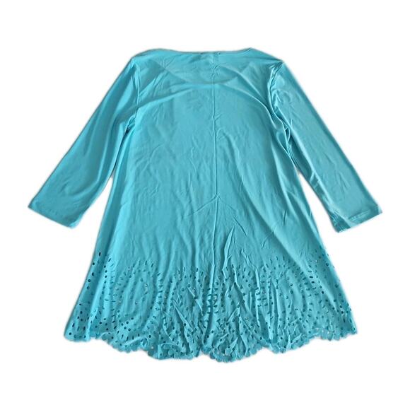 Colletta Womens Blouse Multicolor Size Small Peacock On Front 3/4 Sleeve - Picture 2 of 12